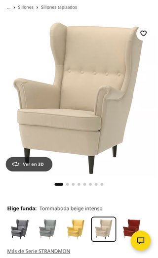 Sillón orejero STRANDMON beige