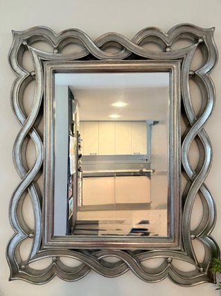 Espejo decorativo plateado