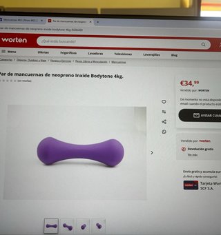 2 Mancuernas Neopreno Morado 4kg cada una