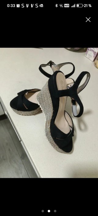 Zapatos de cuña negros talla 39