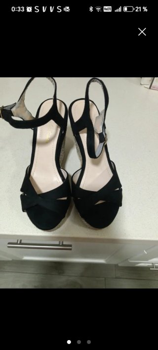 Zapatos de cuña negros talla 39