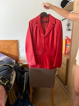 Chaqueta de cuero roja