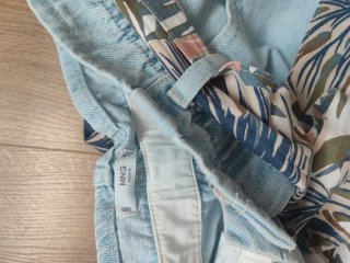Shorts vaqueros Mango con cinturón estampado