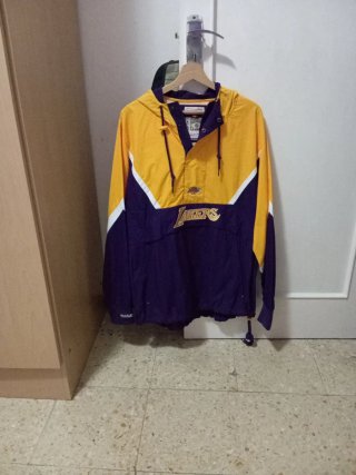 Anorak Mitchell & Ness Lakers Morado/Amarillo