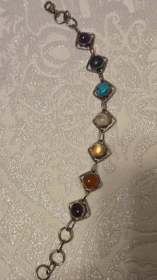 Pulsera Plata Piedras Naturales