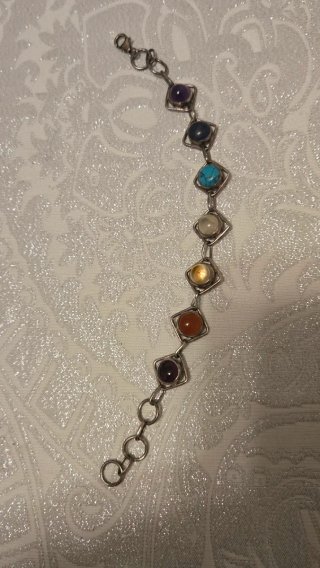 Pulsera Plata Piedras Naturales