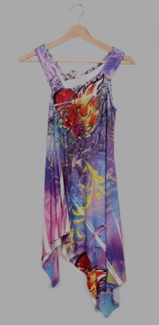 Top asimétrico estampado