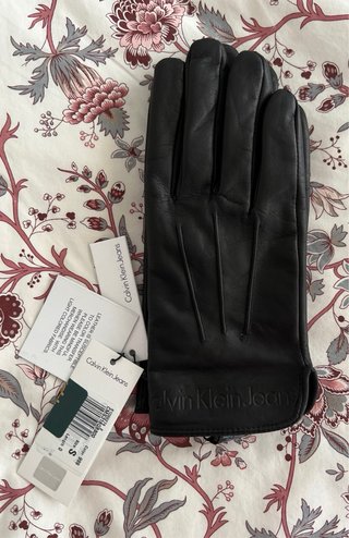 GUANTES PIEL “CALVIN KLEIN” GOAT LEATHER NEGROS S