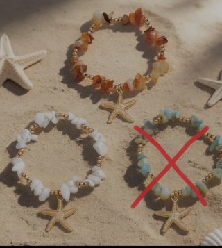 Pulsera elástica con estrella de mar