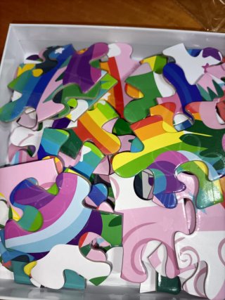 Puzzle infantil unicornio y dinosaurio fosforito