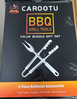 Set Utensilios Barbacoa CAROOTU Madera y Metal