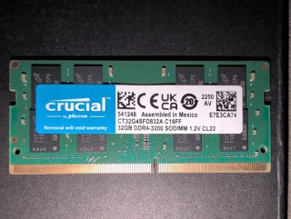 Crucial 64GB (2x 32GB) DDR4 3200 SODIMM RAM