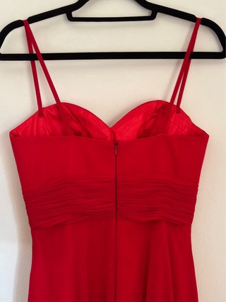 Vestido fiesta largo rojo adornos T36/S