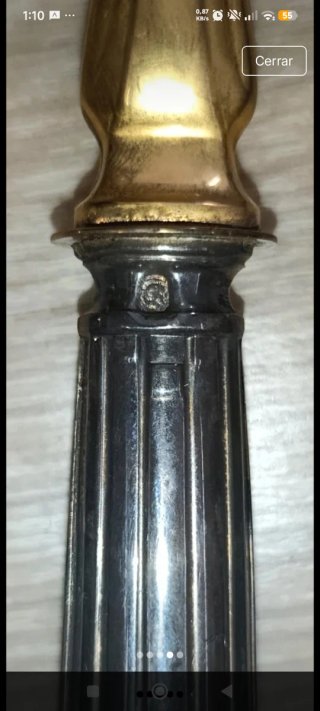 francesa plata maciza y chapada en oro