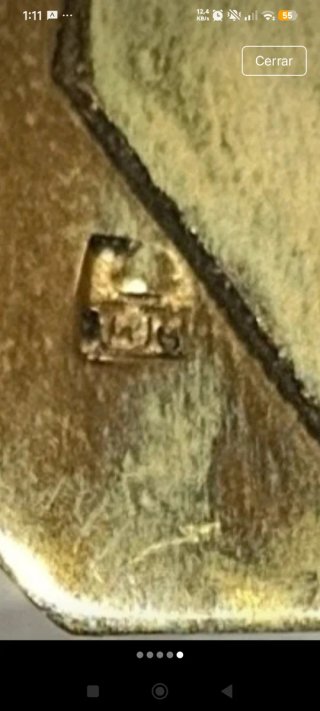 francesa plata maciza y chapada en oro