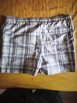Bañador OLDPORT Hombre Cuadros Morado Gris