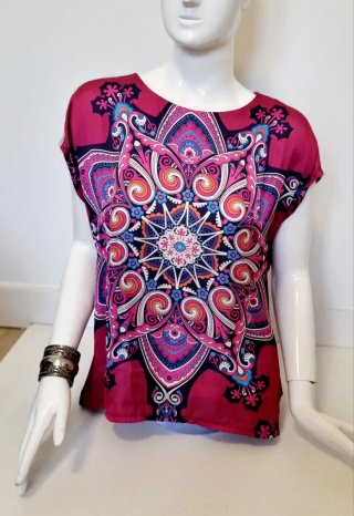 Blusa Trucco Diseño Geométrico Multicolor