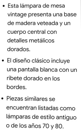 Lámpara de mesa antigua madera y metal