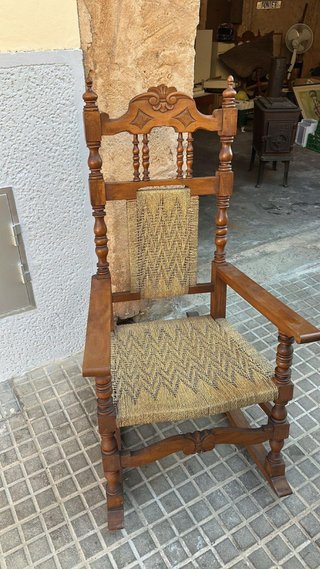 Pareja Balancín de madera con asiento de tela