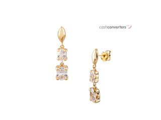 pendientes oro 18k con piedra con circonita