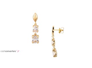 pendientes oro 18k con piedra con circonita