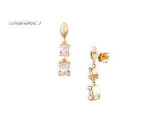 pendientes oro 18k con piedra con circonita