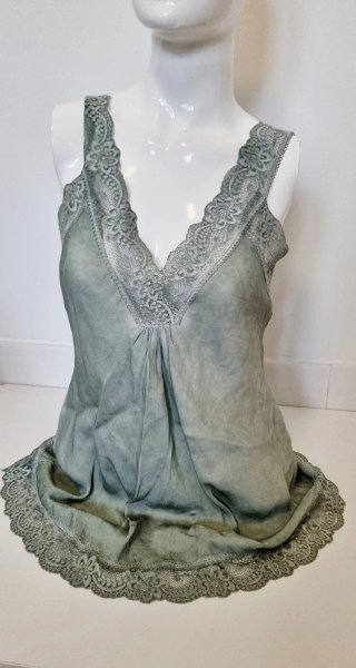 Blusa gasa con encaje talla única