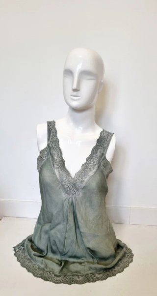 Blusa gasa con encaje talla única