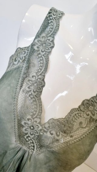 Blusa gasa con encaje talla única