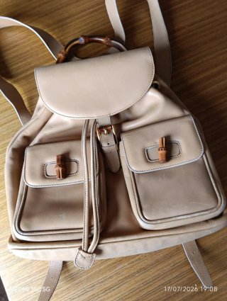 Mochila Gucci Piel Beige