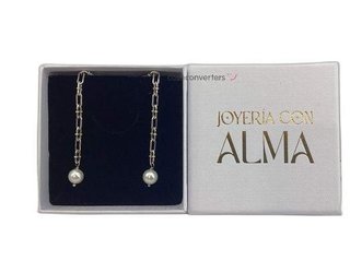 pendientes plata 925mm con piedra con perla