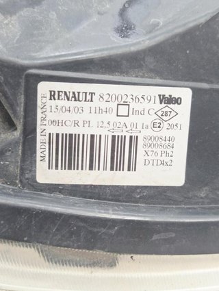 Faro derecho renault 8200236591 kangoo 4671