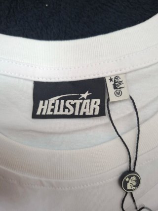 Camiseta Hellstar Blanca con logo celeste