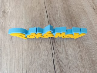 Scritta Pokemon 3D Azzurro/Giallo