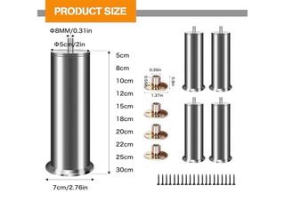4 Patas Acero Inoxidable Muebles
