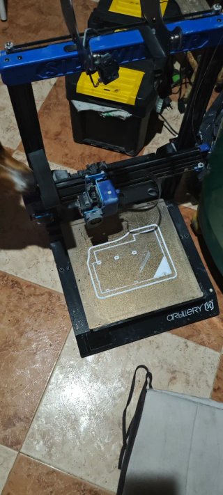 Impresora 3D Artillery Sidewinder X2 negra  y Azul