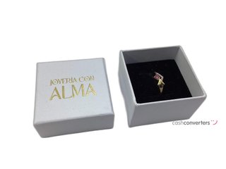 anillo oro 18k con piedra con circonita,rubi