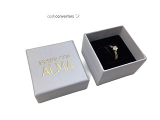 anillo oro 18k con piedra con circonita