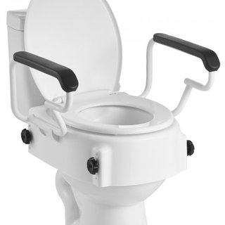 Asiento de inodoro elevado con brazos, capacidad d