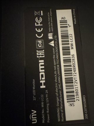 Monitor UNV Negro 75hz