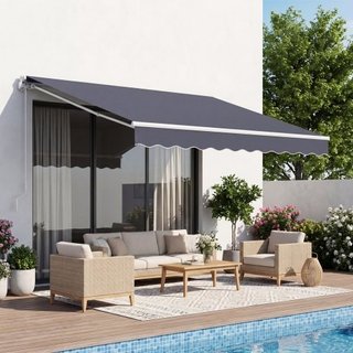 Toldo retráctil manual, 250 x 200 cm, toldo de pat