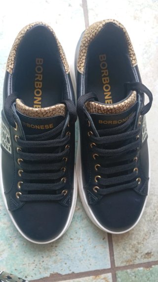 Sneakers Borbonese Blu/Oro Tg 38