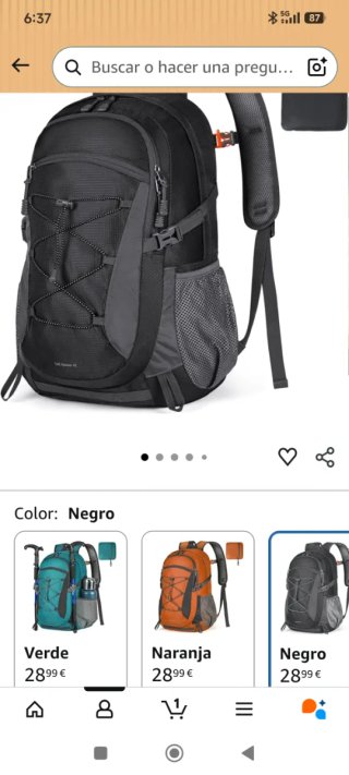 Mochila de senderismo negra