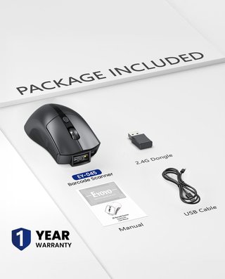 EYOYO EY-045 Mouse + 2D Barcode Scanner BT