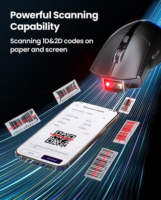 EYOYO EY-045 Mouse + 2D Barcode Scanner BT