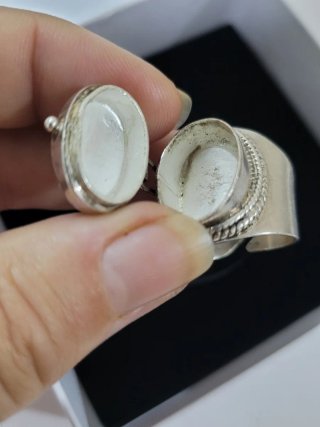 Anillo pastillero plata y onix negro