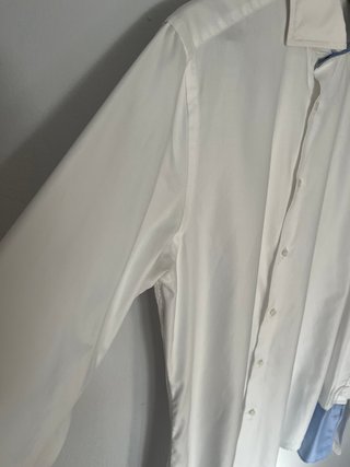 Camisa Hackett London Puño Francés Blanca Azul Tal