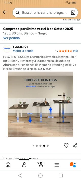 Mesa elevable 80x120 cm
