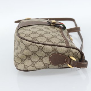 GUCCI GG Supreme Web Sherry Line Bag PVC Beige
