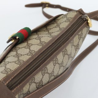 GUCCI GG Supreme Web Sherry Line Bag PVC Beige